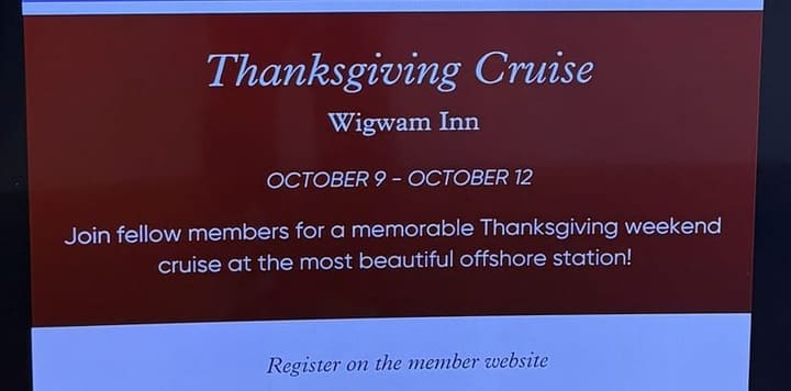 Thanksgiving cruise to Wigwam Inn
