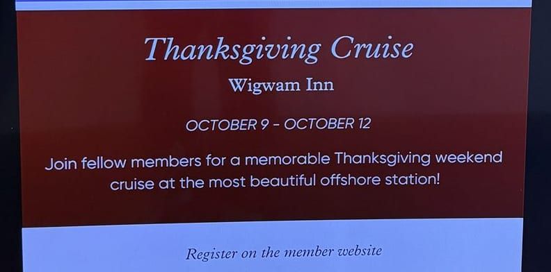 Thanksgiving cruise to Wigwam Inn