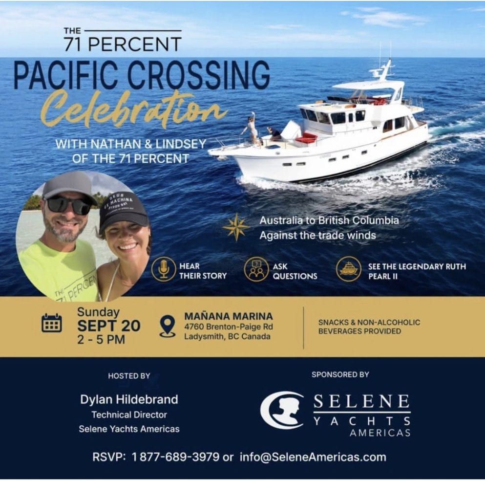 Pacific Crossing Celebration — The 71 Percent bring Ruth Pearl II home from Australia