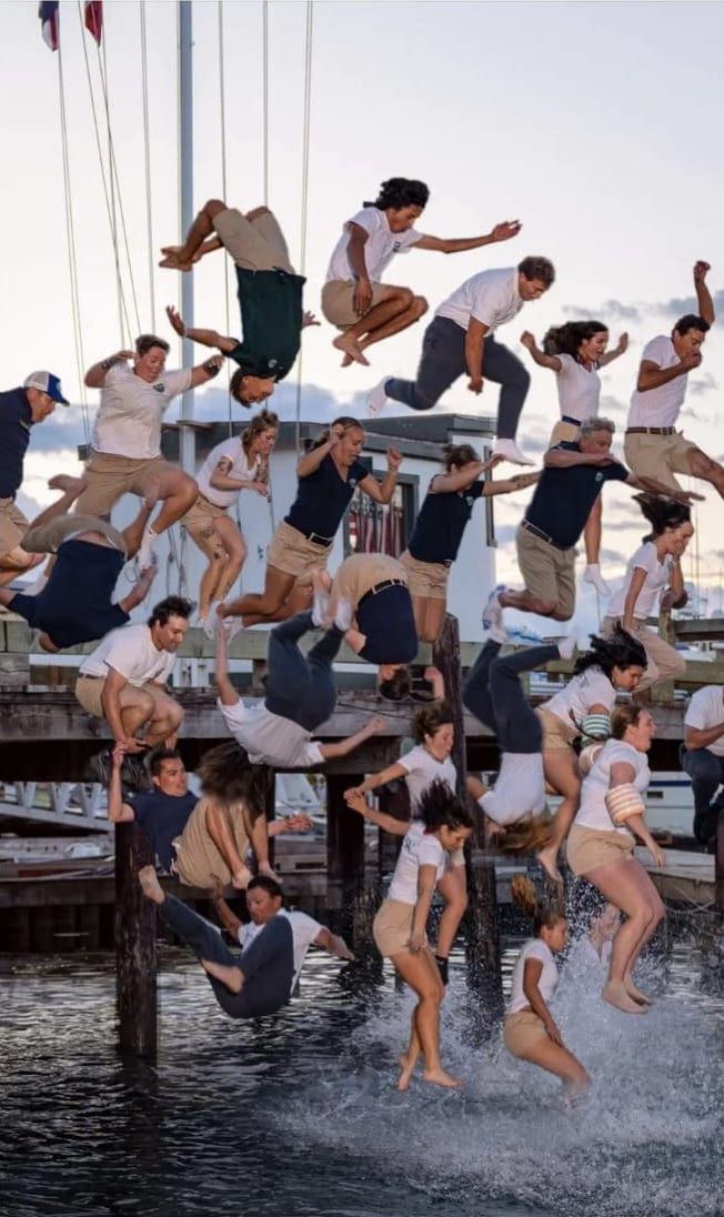 The annual Labor Day Marina Team Colors Plunge