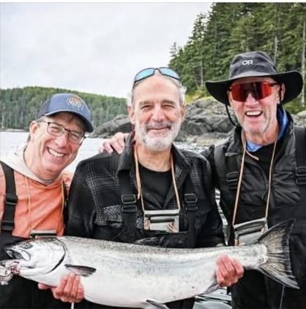 End of season at Langara Island — happy guests, big chinook, humpbacks